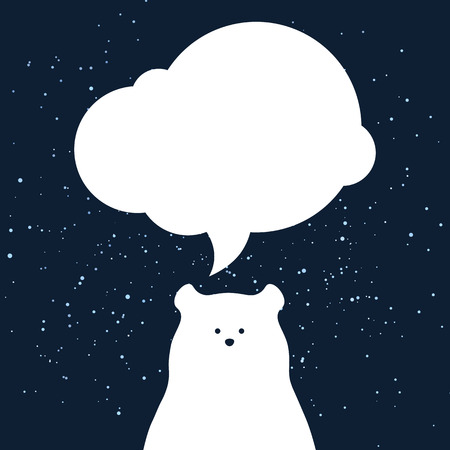 Polar bear design background. Vector flat cute template, simple minimal illustration for decor, greeting card, T-shirt printのイラスト素材