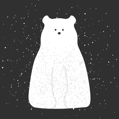 Polar bear design background. Vector flat cute template, simple minimal illustration for decor, greeting card, T-shirt printのイラスト素材