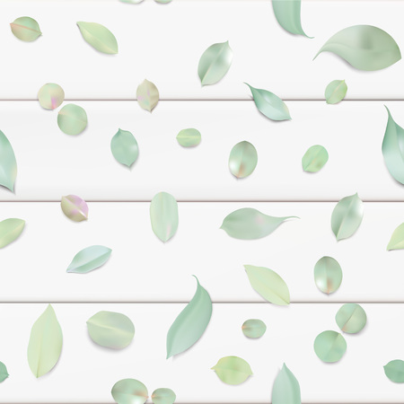 White color pastel spring macro background. Rose leaves on wooden table seamless pattern illustration templateのイラスト素材