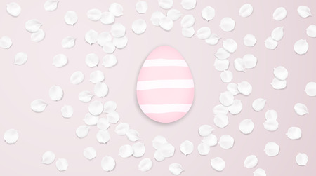 Color eggs frame on white background. Happy Easter greeting card design template. Modern horizontal illustration.のイラスト素材