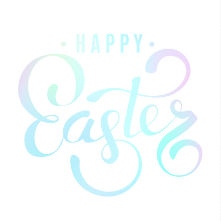 Happy easter handwritten lettering design text isolated vector templateのイラスト素材