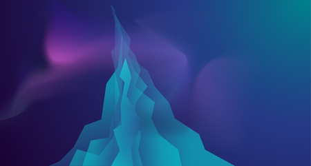 Blue abstract background vector color template with space waves and mountains illustration. Gradient pattern ready for print or websiteのイラスト素材