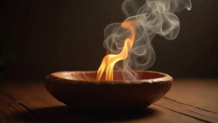 Delicate aromof incense wafting through air adding to sensory richness , Professional stock photo, AI generated photographの素材