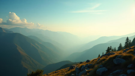 Vast horizons providing endless views making the world feel simultaneously large and intimate , Professional stock photo, AI generated photographの素材