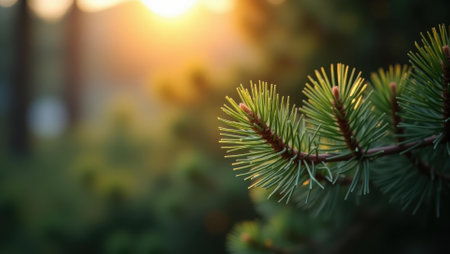 Aromof pine filling air adding to the festive spirit of holiday season, Professional stock photo, AI generated photographの素材