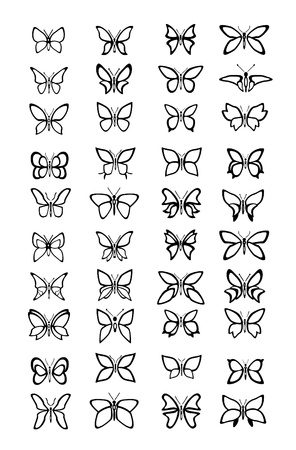 Lots of different Butterfly illustrationのイラスト素材