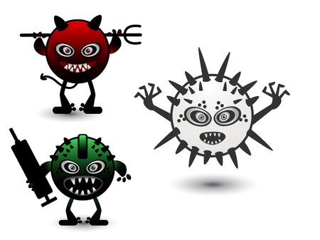 set monster virus のイラスト素材