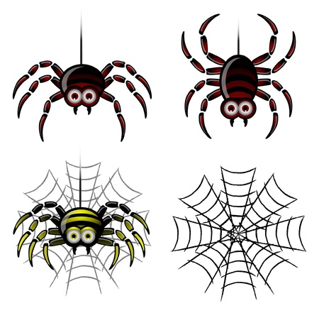 Spider set   webのイラスト素材