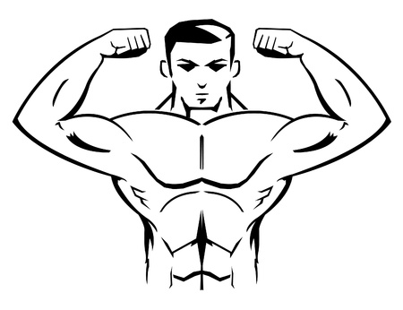 bodybuilder Mascotのイラスト素材