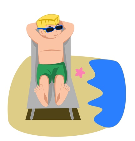 kid enjoy at beachのイラスト素材