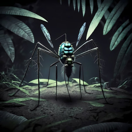Mosquito in the rainforest of Thailand,3d renderの素材