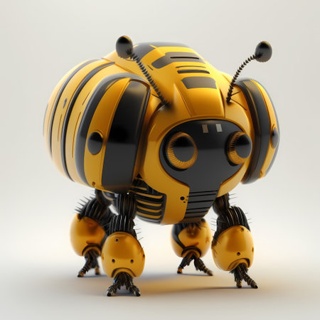 3D Render of a Bumblebee isolated on a white backgroundの素材
