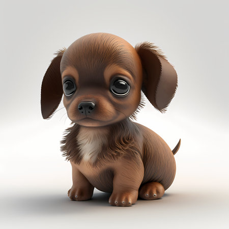 Chihuahua puppy on white background. 3D illustration.の素材