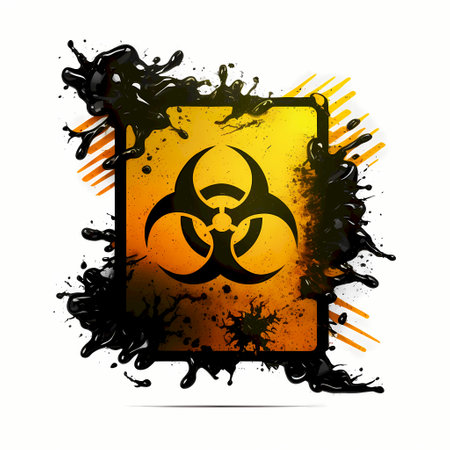 Biohazard sign on a white background. Vector illustration. Eps 10の素材