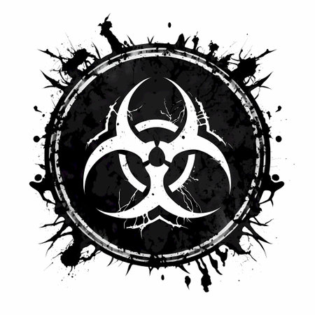 Grunge biohazard sign. Biohazard icon. Vector illustration.の素材