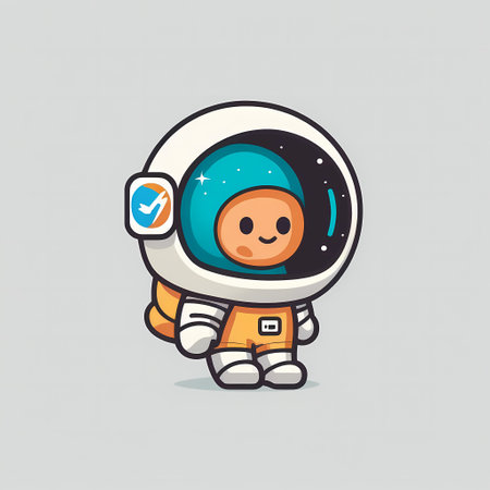 Astronaut cartoon character. Vector illustration. Flat design style.の素材