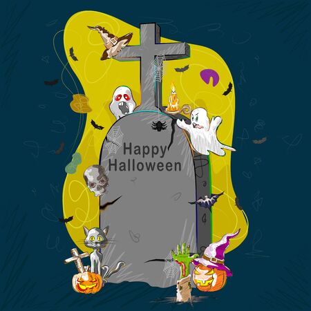 Vector design of Halloween celebration greeting backgroundのイラスト素材