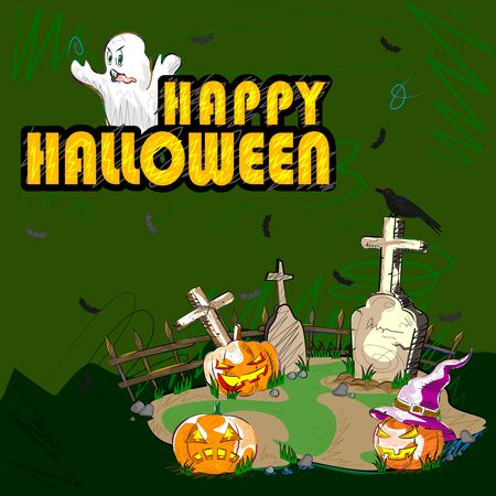 Vector design of Halloween celebration greeting backgroundのイラスト素材
