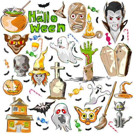 Vector design of Halloween greeting background decorationのイラスト素材