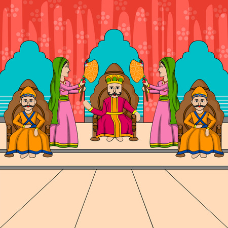 Vector design of colorful Rajasthani Puppet in Indian art styleのイラスト素材