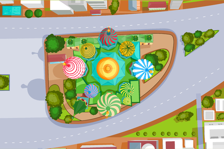 Vector design of birds eye view of Saint Basil's Cathedralのイラスト素材