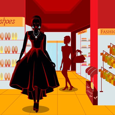 Beautiful African black woman modern stylish model.のイラスト素材