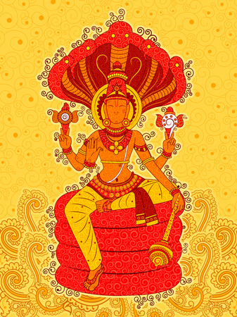 Vector design of Vintage statue of Indian Lord Shiva in India art styleのイラスト素材