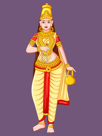 Statue of Indian Goddess Brahmacharini Sculptureのイラスト素材