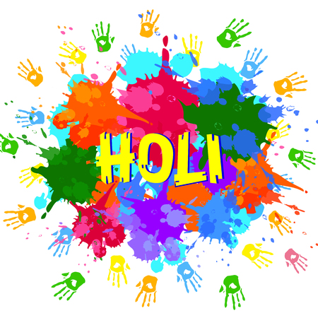 Vector design of Colorful holiday background for color festival of India Holiのイラスト素材