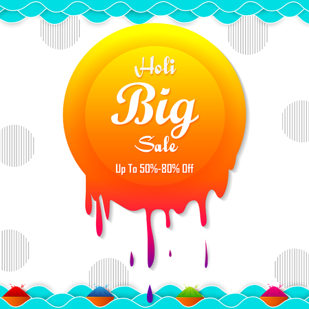 vector illustration of India Festival of Color Happy Holi Advertisement Sale backgroundのイラスト素材