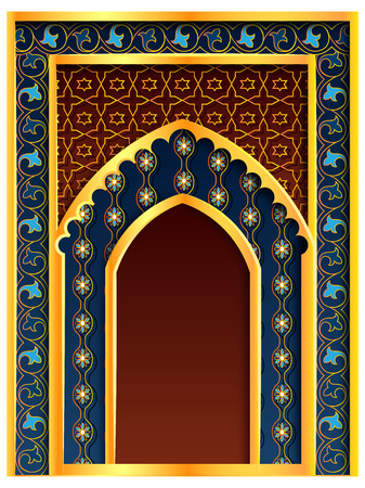 vector illustration of Ramadan Kareem Greetings for Ramadan background with Islamic Mosqueのイラスト素材