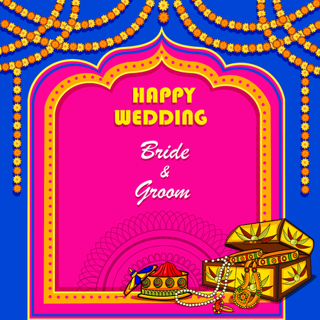 Indian Wedding ceremony Invitation cardのイラスト素材