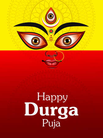 Indian Goddess Durga for sale and promotion background in holiday festival of Indiaのイラスト素材