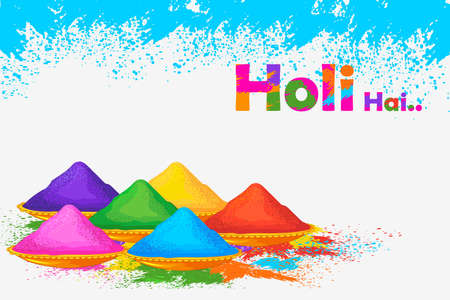 Greetings and banner template background for Festival of Colors, Happy Holi celebrated in Indiaのイラスト素材