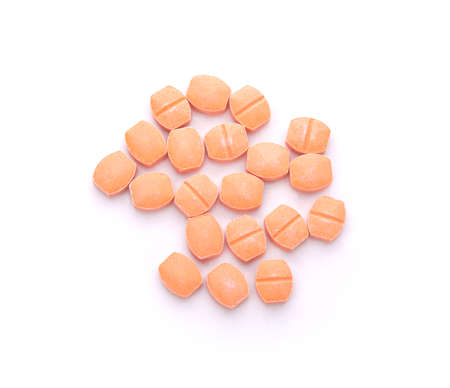 Medical pill tablet isolated on white background
