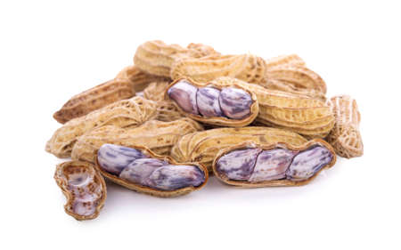 Purple Colored Sweet Potatoes on White background