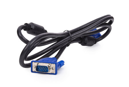 vga or video graphics array cable. computer graphics plug.の写真素材