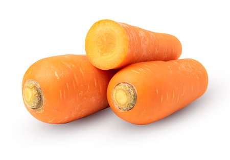 Carrots isolated on white background. with clipping path.の写真素材