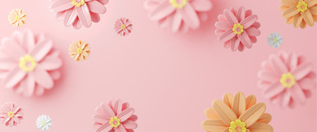 3d Rendering. Women's day design. Womens day greeting text with flowers background for woman international celebration.の写真素材