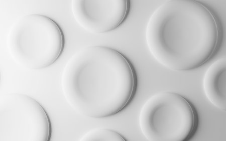 Abstract modern circle with neumorphism white geometric background. 3d rendering.の写真素材