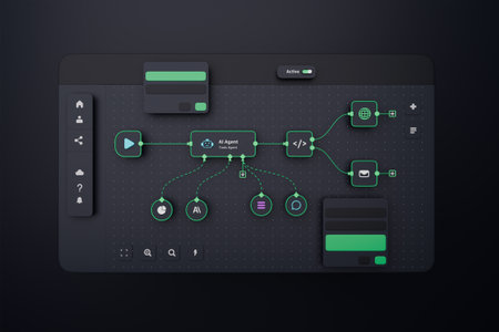 AI workflow automation artificial intelligence software interface nodes triggers data tool dashboard...