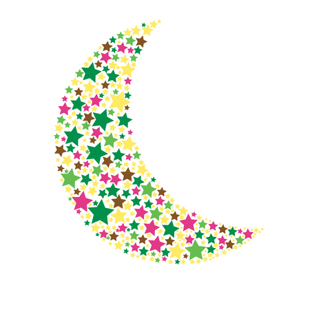 Shining moon, design, vector illustration, contain clipping maskのイラスト素材