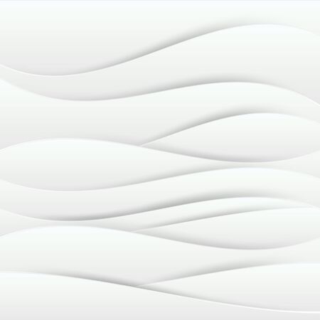 Abstract white waved paper art layers with drop shadows. Vector illustrationのイラスト素材