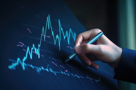 businessman hand working with new modern computer and business strategy as concept. Generative AIの素材