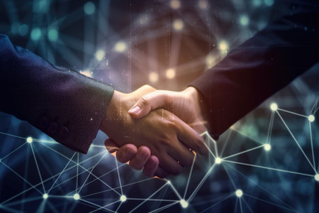 closeup.reliable handshake of business partners. Generative AIの素材