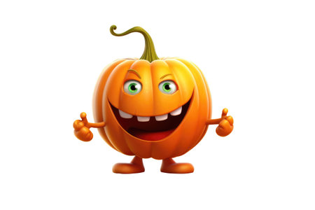 Halloween Pumpkin isolated on white background. Generative AIの素材