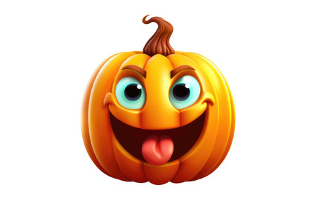 Halloween Pumpkin isolated on white background. Generative AIの素材