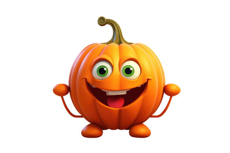 Halloween Pumpkin isolated on white background. Generative AIの素材