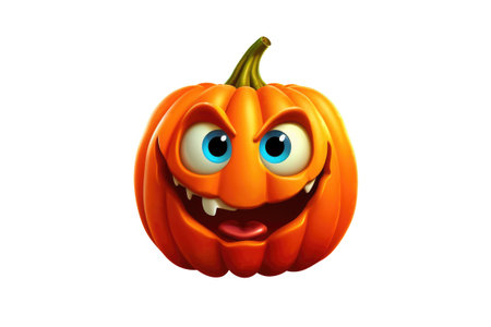 Halloween Pumpkin isolated on white background. Generative AIの素材