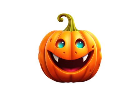Halloween Pumpkin isolated on white background. Generative AIの素材